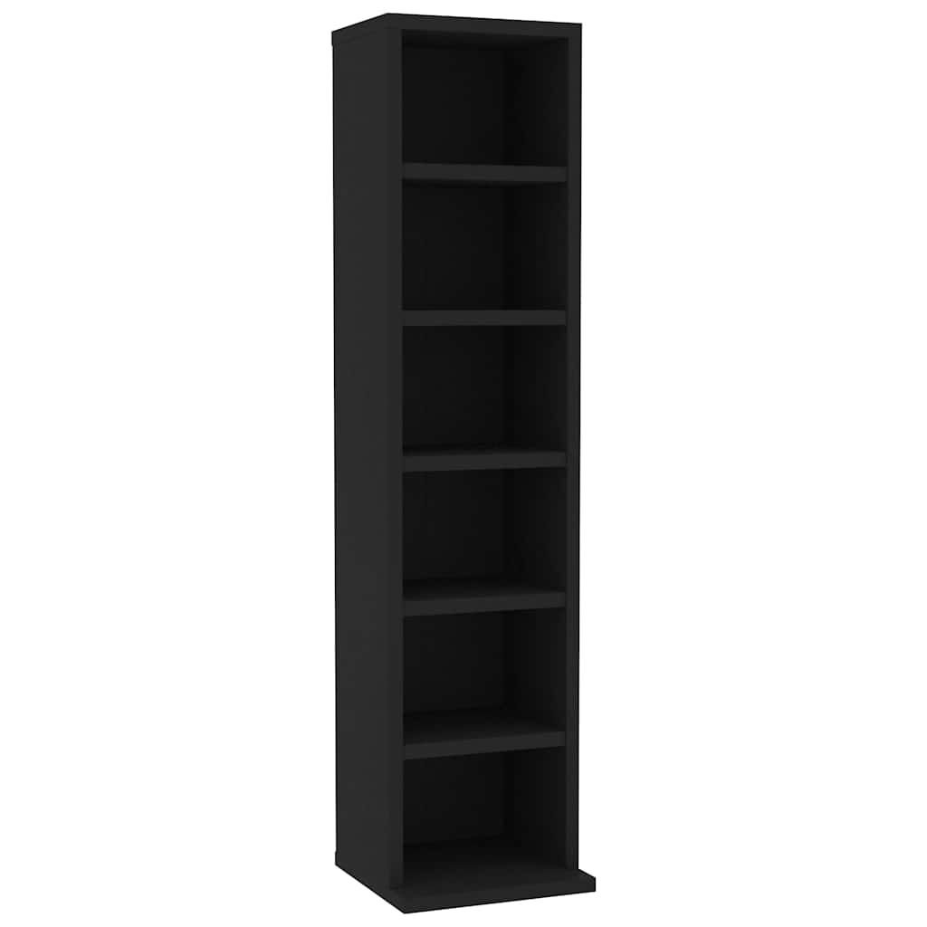 CD Cabinet Black 8.3x7.9x34.6" Engineered Wood