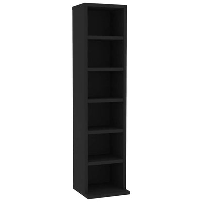 CD Cabinet Black 8.3x7.9x34.6" Engineered Wood