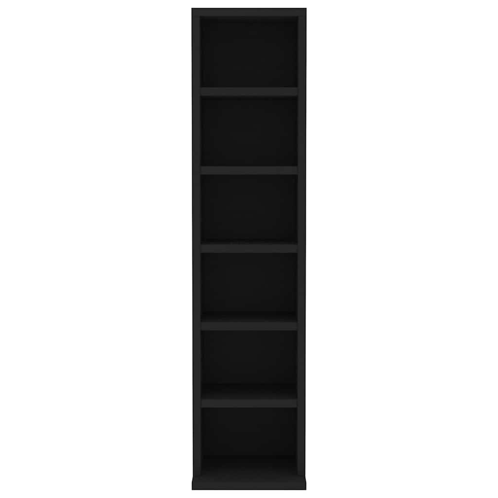 CD Cabinet Black 8.3x7.9x34.6" Engineered Wood