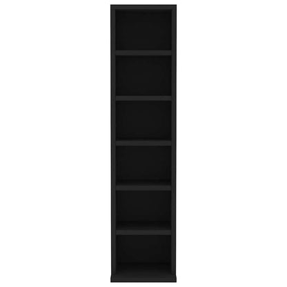 CD Cabinet Black 8.3x7.9x34.6" Engineered Wood