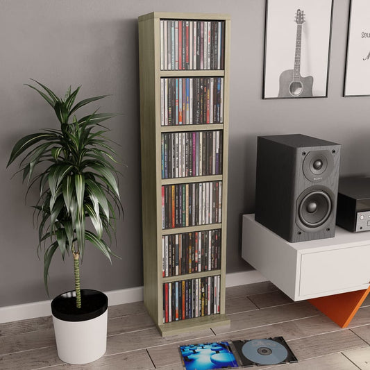 CD Cabinet Sonoma Oak 8.3x7.9x34.6" Engineered Wood