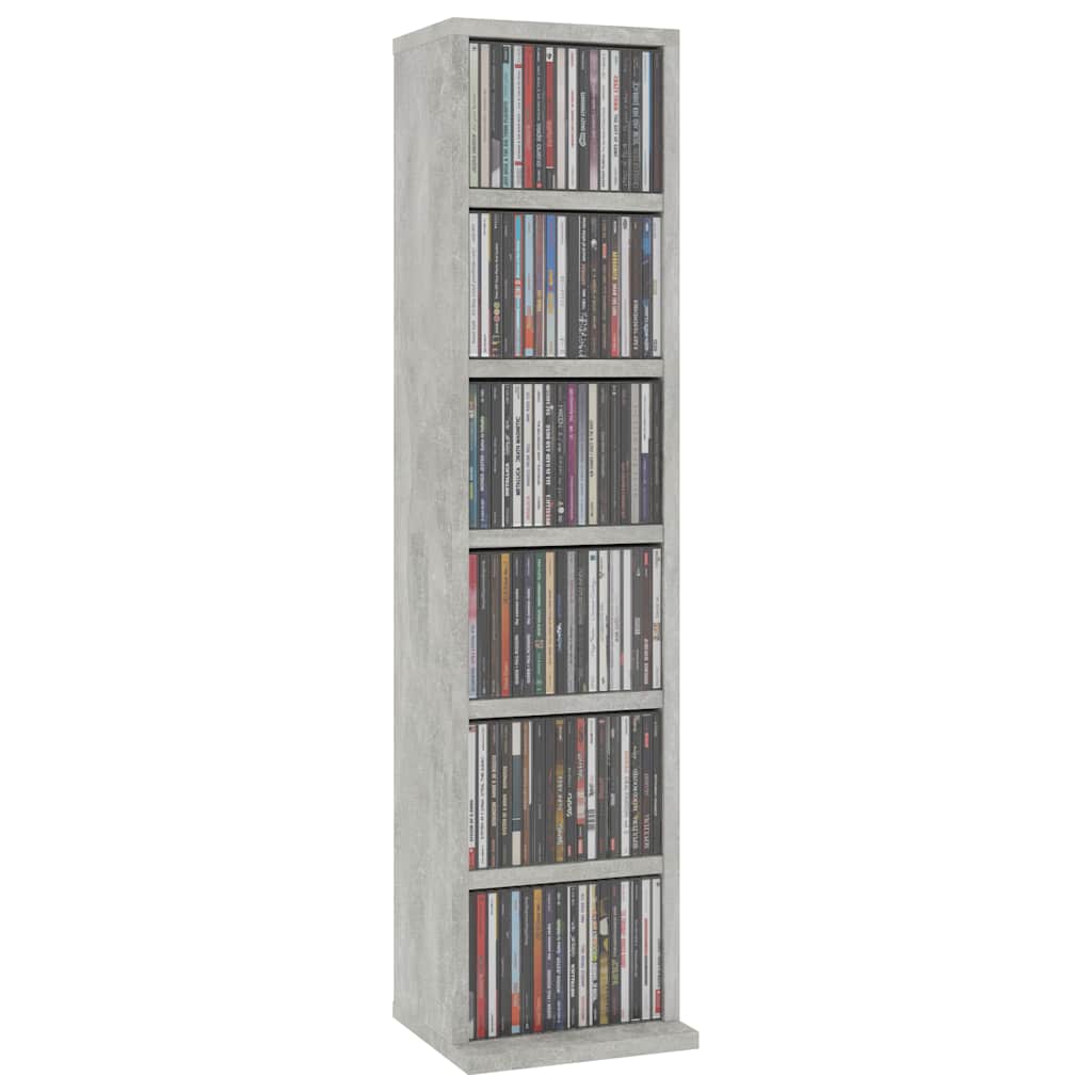CD Cabinet Concrete Grey 8.3x7.9x34.6" Engineered Wood