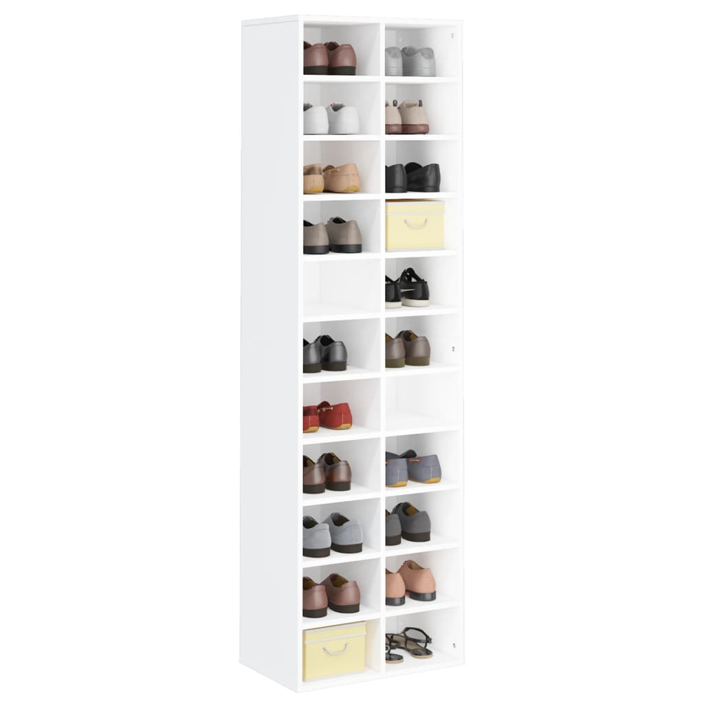 Shoe Cabinet White 21.3x13.4x72.0" Engineered Wood