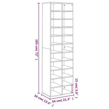 Shoe Cabinet White 21.3x13.4x72.0" Engineered Wood