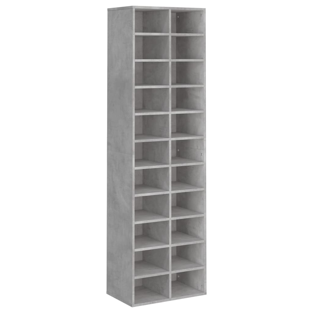 Shoe Cabinet Concrete Grey 21.3x13.4x72.0" Engineered Wood