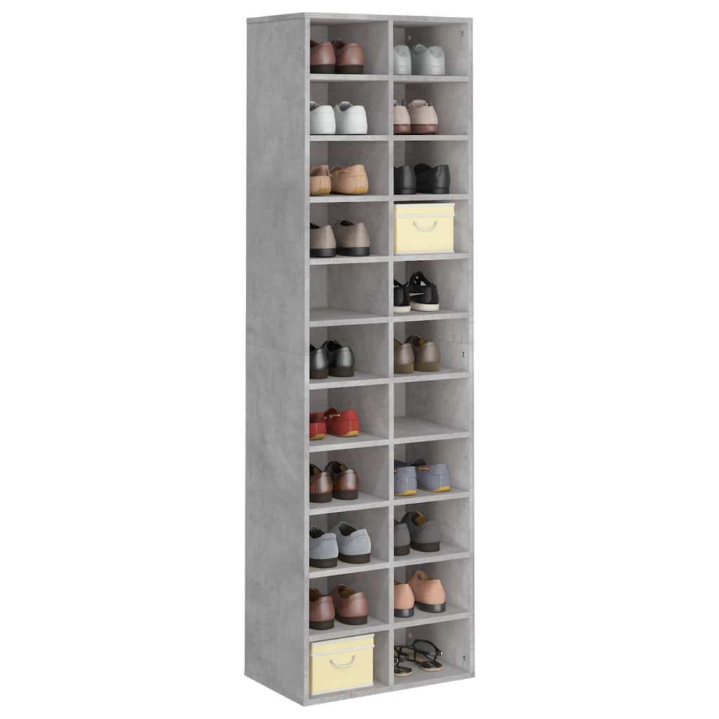 Shoe Cabinet Concrete Grey 21.3x13.4x72.0" Engineered Wood