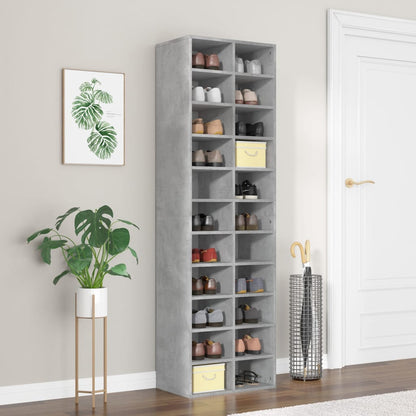Shoe Cabinet Concrete Grey 21.3x13.4x72.0" Engineered Wood