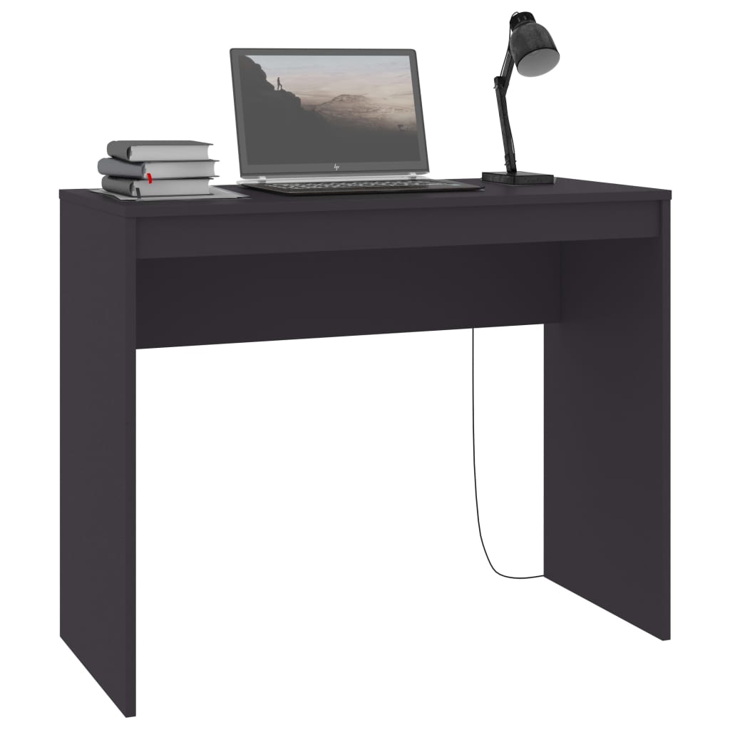 Desk Gray 35.4"x15.7"x28.3" Engineered Wood