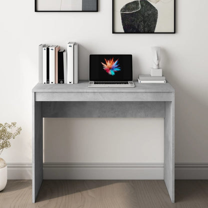 Desk Concrete Gray 35.4"x15.7"x28.3" Engineered Wood