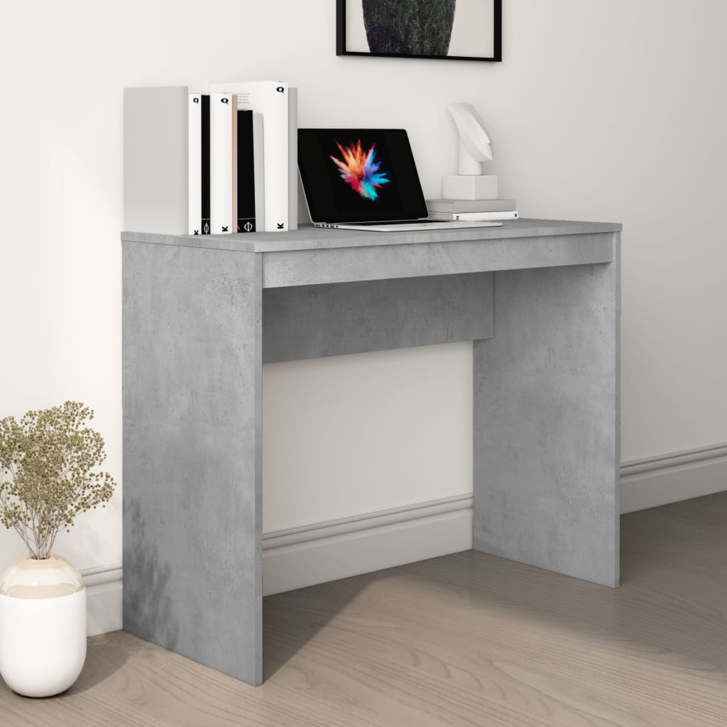 Desk Concrete Gray 35.4"x15.7"x28.3" Engineered Wood
