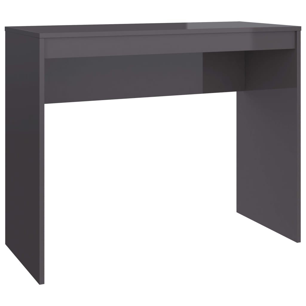 Desk High Gloss Gray 35.4" x 15.7" x 28.3" Engineered Wood