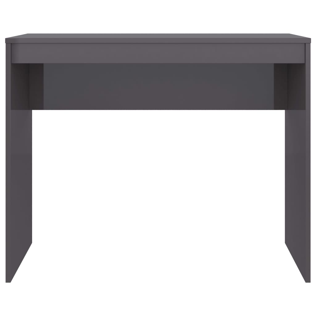 Desk High Gloss Gray 35.4" x 15.7" x 28.3" Engineered Wood