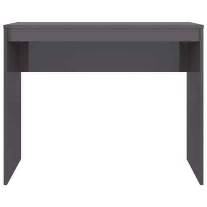 Desk High Gloss Gray 35.4" x 15.7" x 28.3" Engineered Wood