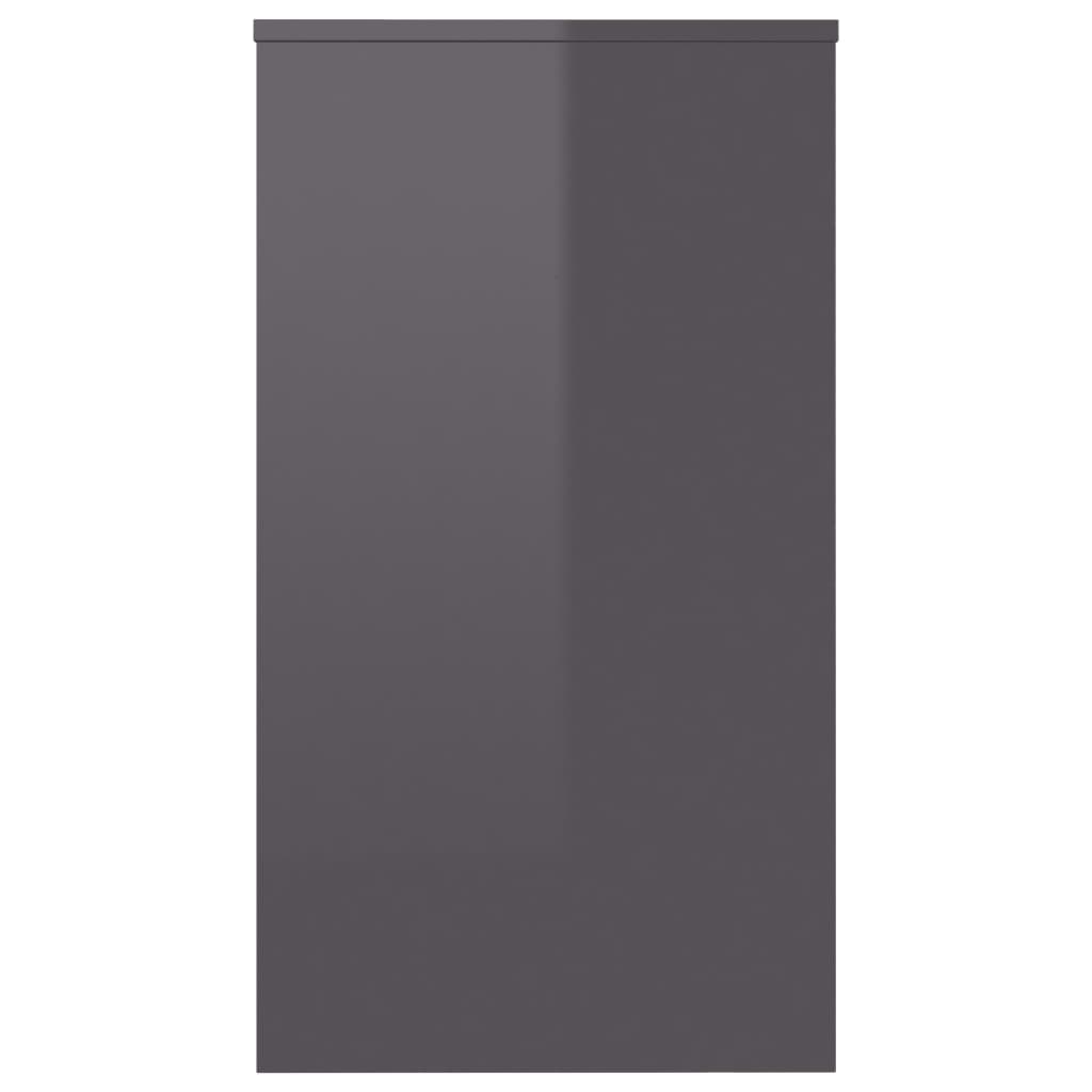 Desk High Gloss Gray 35.4" x 15.7" x 28.3" Engineered Wood