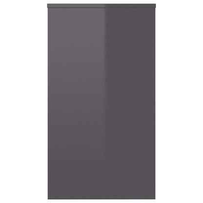 Desk High Gloss Gray 35.4" x 15.7" x 28.3" Engineered Wood