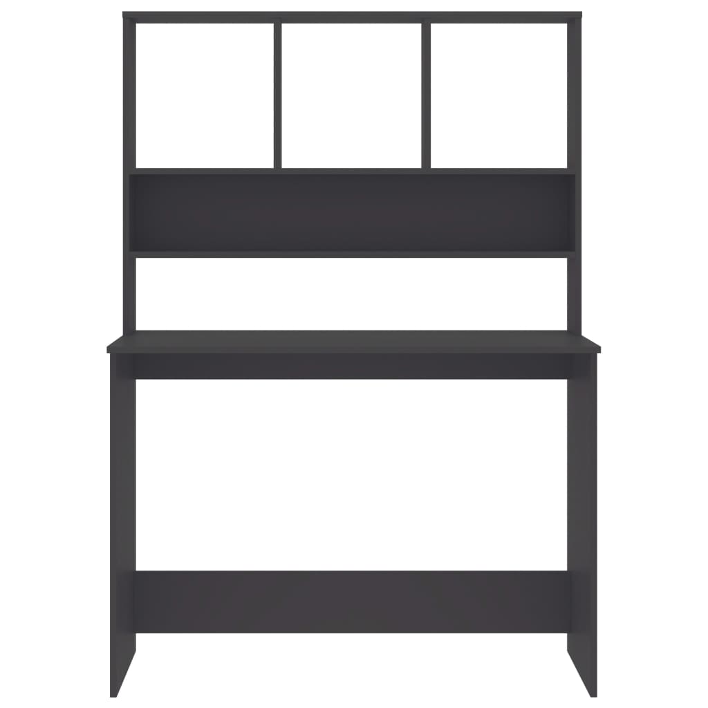 Desk with Shelves Gray 43.3"x17.7"x61.8" Engineered Wood