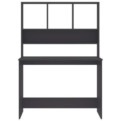 Desk with Shelves Gray 43.3"x17.7"x61.8" Engineered Wood
