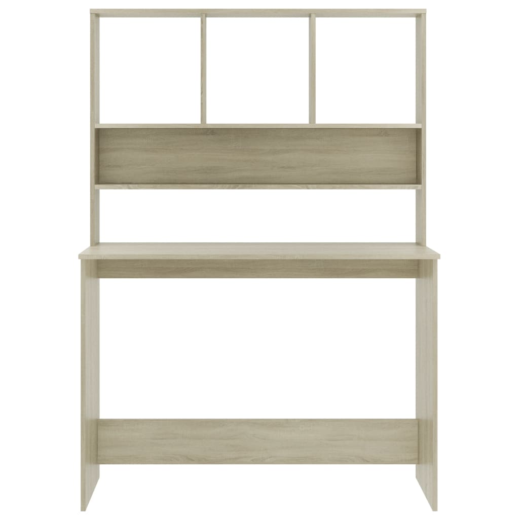 Desk with Shelves Sonoma Oak 43.3"x17.7"x61.8" Engineered Wood