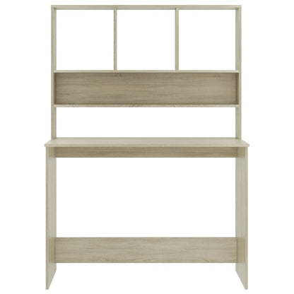 Desk with Shelves Sonoma Oak 43.3"x17.7"x61.8" Engineered Wood