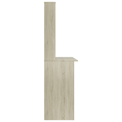 Desk with Shelves Sonoma Oak 43.3"x17.7"x61.8" Engineered Wood