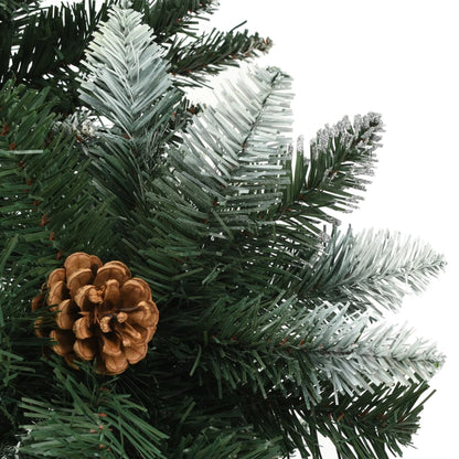 Artificial Christmas Tree with Pine Cones and White Glitter 7 ft