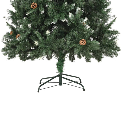 Artificial Christmas Tree with Pine Cones and White Glitter 7 ft