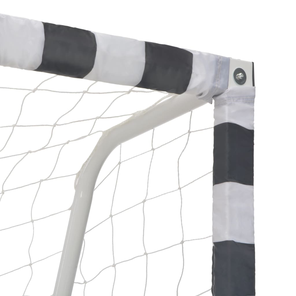 Soccer Goal 118.1"x63"x35.4" Metal Black and White