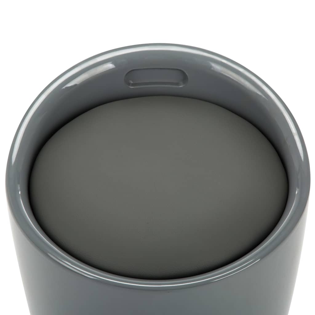 Storage Stool Gray Faux Leather