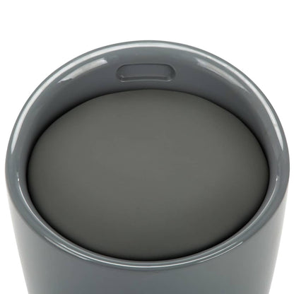 Storage Stool Gray Faux Leather