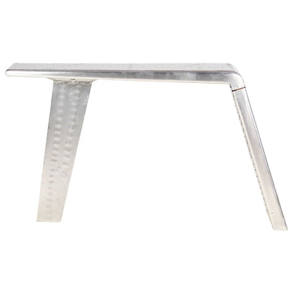 Aviator Desk Silver Metal and MDF Medium Industrial