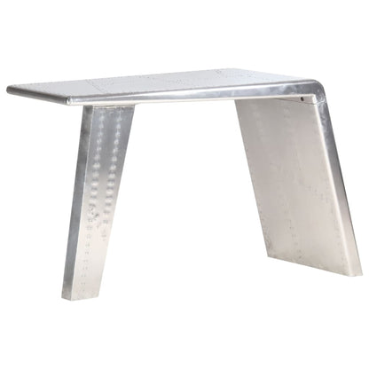 Aviator Desk Silver Metal and MDF Medium Industrial