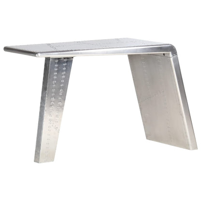 Aviator Desk Silver Metal and MDF Medium Industrial