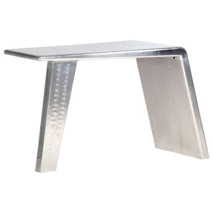 Aviator Desk Silver Metal and MDF Medium Industrial