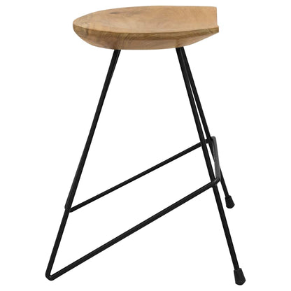 Stool Natural Solid Teak Wood Compact Sturdy Stool Round