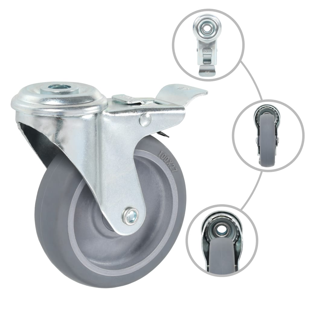 8 pcs Bolt Hole Swivel Casters 3.94 " (2x143432)