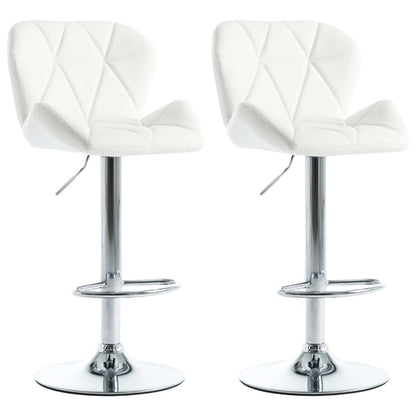 Bar Stools 2 pcs White Faux Leather