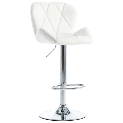 Bar Stools 2 pcs White Faux Leather