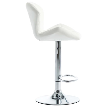 Bar Stools 2 pcs White Faux Leather