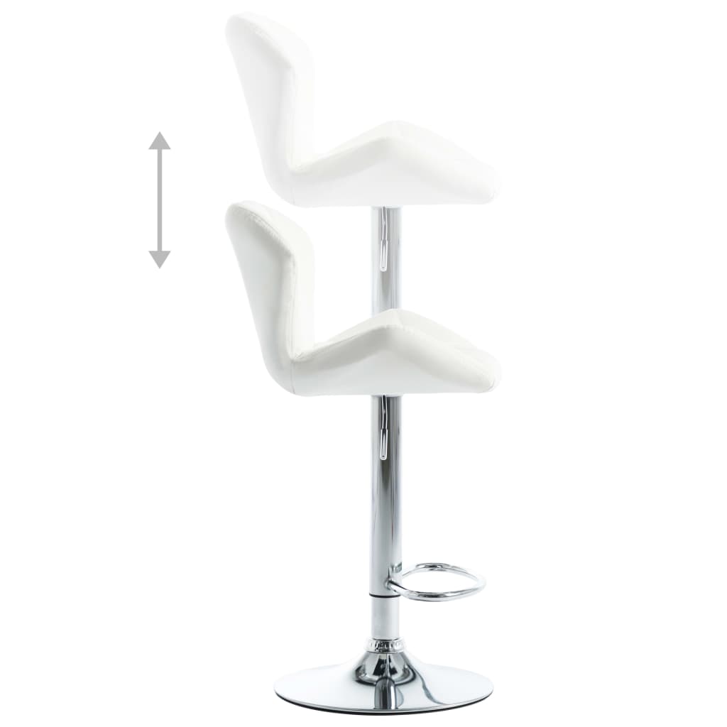 Bar Stools 2 pcs White Faux Leather