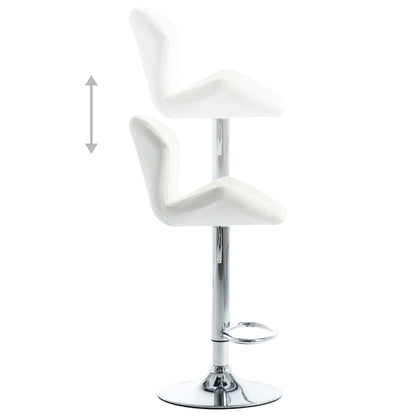 Bar Stools 2 pcs White Faux Leather