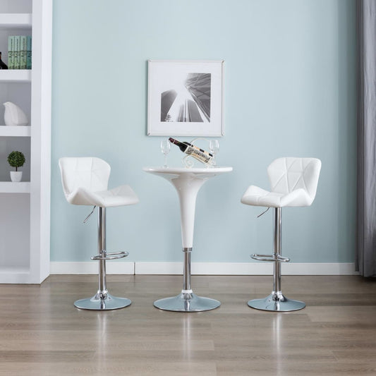 Bar Stools 2 pcs White Faux Leather
