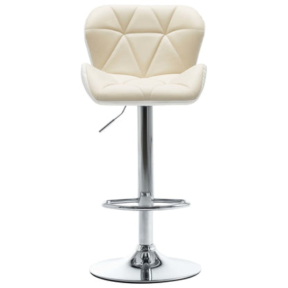 Bar Stools 2 pcs Cream Faux Leather