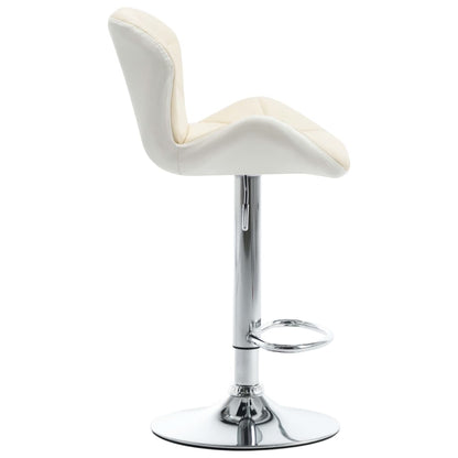 Bar Stools 2 pcs Cream Faux Leather
