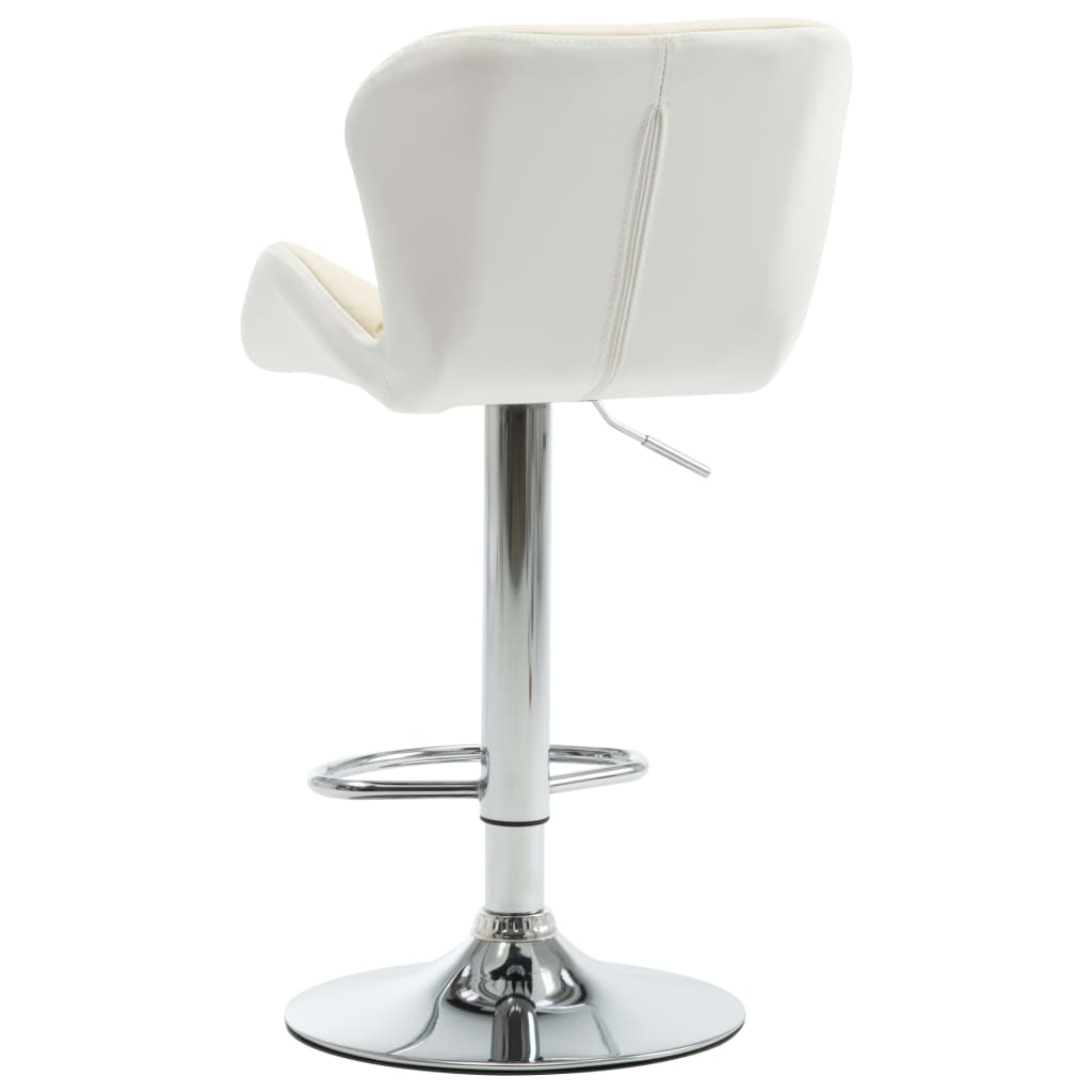 Bar Stools 2 pcs Cream Faux Leather
