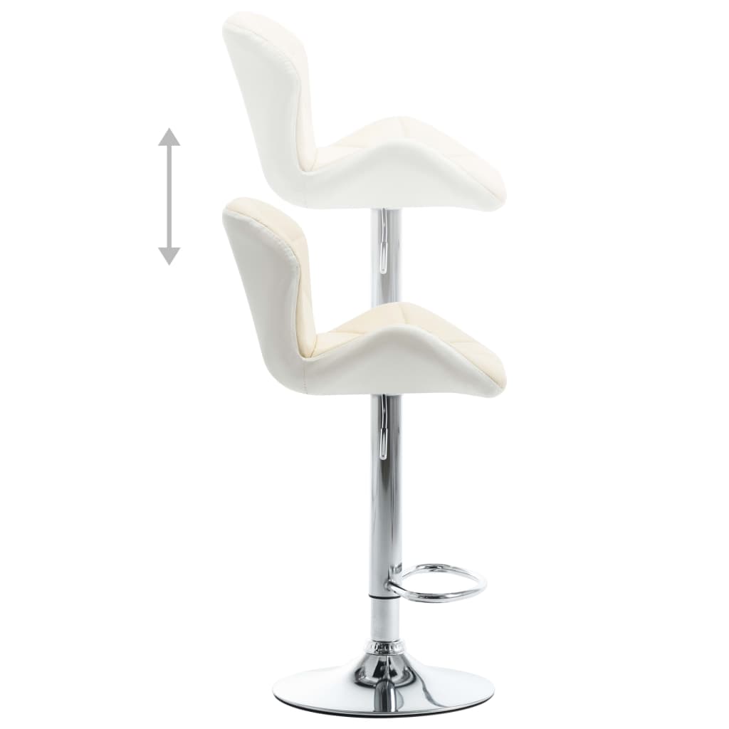 Bar Stools 2 pcs Cream Faux Leather