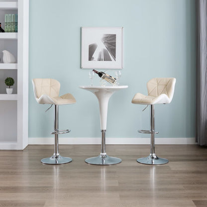 Bar Stools 2 pcs Cream Faux Leather