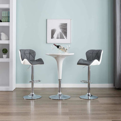 Bar Stool 2 pcs Grey 17.32 x 18.90 x 41.54 in Faux Leather