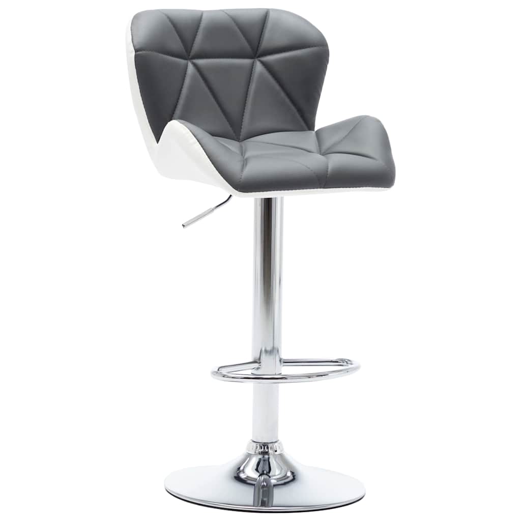 Bar Stool 2 pcs Grey 17.32 x 18.90 x 41.54 in Faux Leather