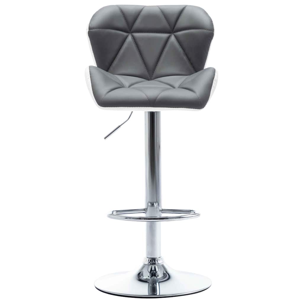 Bar Stool 2 pcs Grey 17.32 x 18.90 x 41.54 in Faux Leather