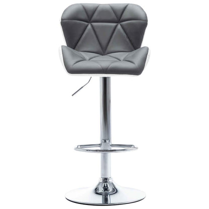 Bar Stool 2 pcs Grey 17.32 x 18.90 x 41.54 in Faux Leather